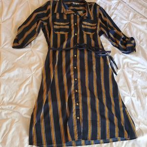 Navy & Gold Casual Dress